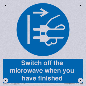 Switch off the microwave when you have finished